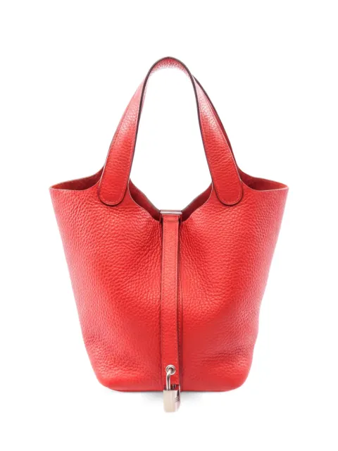 Hermès Pre-Owned 2017 PM Picotin Lock leather tote bag Red 1063080