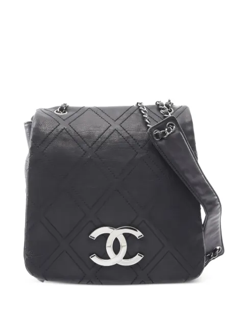 CHANEL Pre-Owned 2005-2006 diamond-stitch chain shoulder bag Black 106415010752838