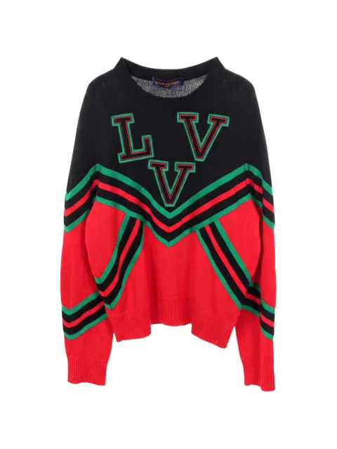 Louis Vuitton Pre-Owned 2010s logo-patch sweater Black 1061982