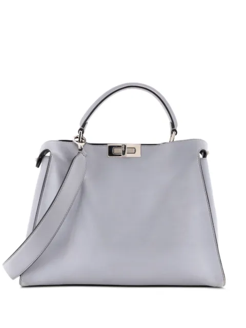 Fendi Pre-Owned Peekaboo Essential Bag Leather Large satchel Grey DRBEDUIVNHFPS3GB