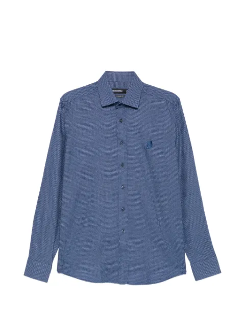 Karl Lagerfeld micro-patterned long-sleeve shirt Blue 60508460563774