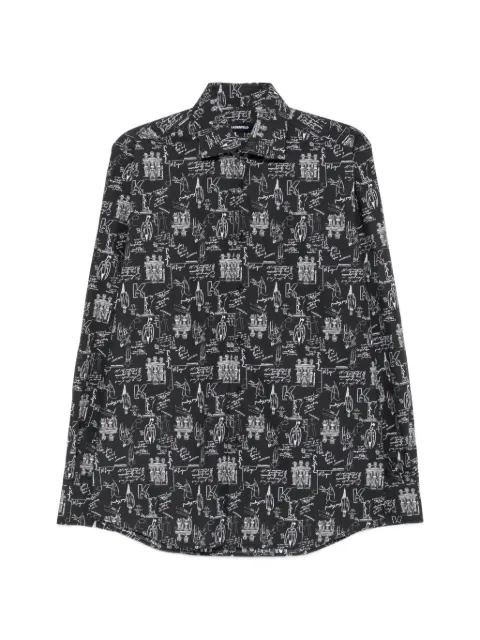 Karl Lagerfeld graphic-print long-sleeve shirt Black 60500060563613