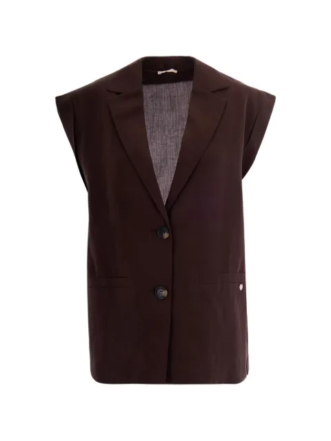 LIU JO notched-lapel sleeveless jacket Brown WA6369T481891109