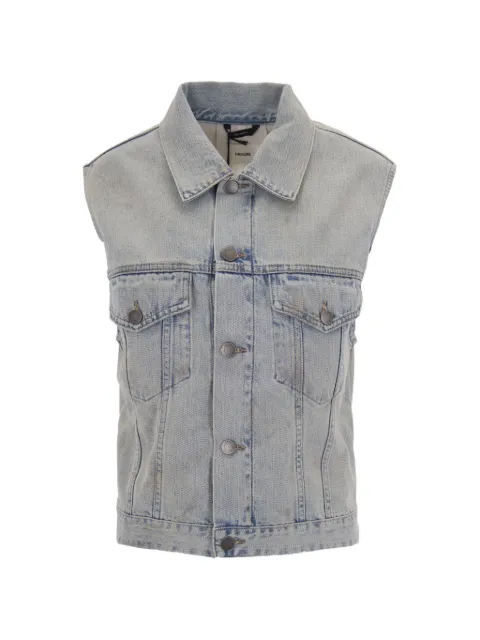 Haikure raw-cut sleeveless jacket Blue HEW09127DF204L0935