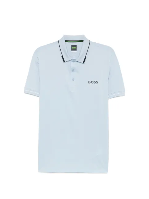 BOSS contrast-logo polo shirt in a slim fit Blue 50506203