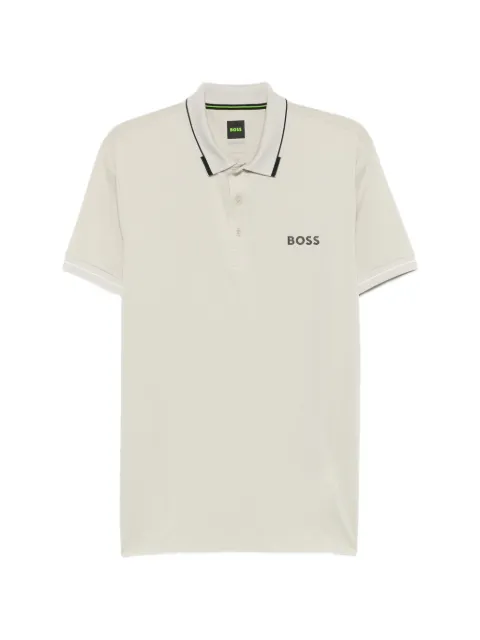 BOSS logo-print polo shirt Neutrals 50506203