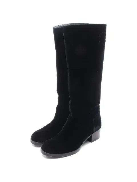 CHANEL Pre-Owned 1986-1988 CC boots Black 1061100