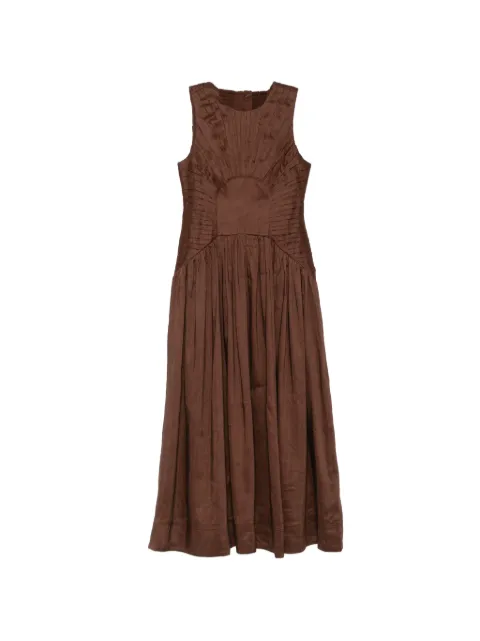 Aje Medea pleated-bodice dress Brown 26PF5354
