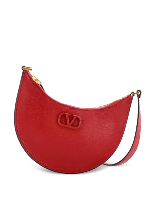 Valentino Garavani Pre-Owned VLogo Leather Mini hobo bag Red COG2RS6XMO8KMA09