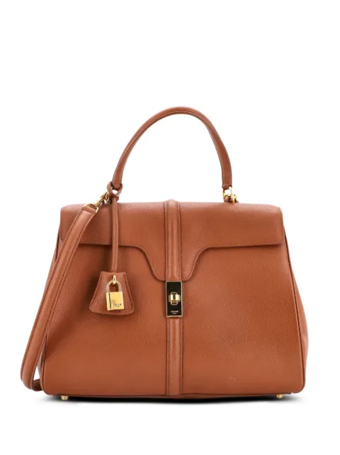 Celine Pre-Owned 16 Top Handle Bag Grained Calfskin Medium shoulder bag Brown T0ASX4MG9UI7EDA4