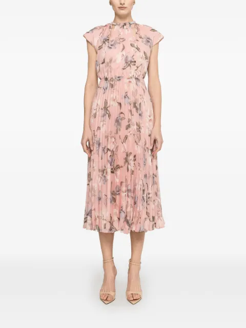 NISSA floral-print pleated dress Pink RZ16640
