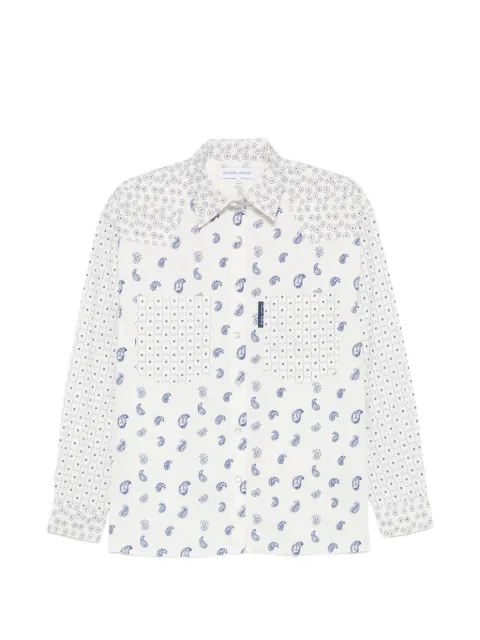 Maison Labiche paisley-print patch-detail shirt White ZWMONSELETCASH