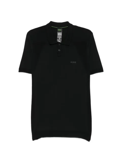BOSS logo-print polo shirt Black 50558353