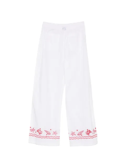 Maison Labiche embroidered wide-leg trousers White ZWOUDINSHELLLI