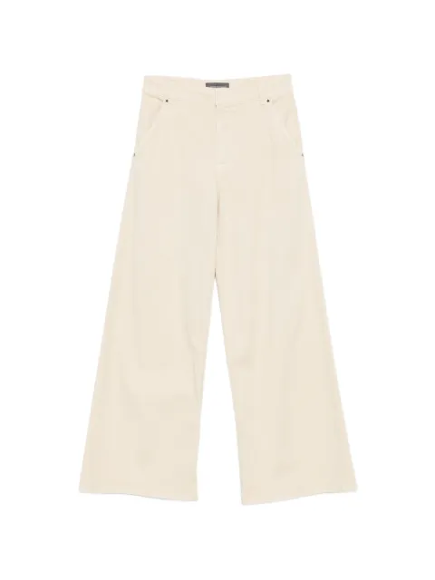 Lorena Antoniazzi logo-patch wide-leg trousers Neutrals E2633PA95A9695K