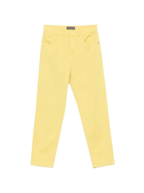 Lorena Antoniazzi logo-patch straight-leg trousers Yellow E2633PA19C9695