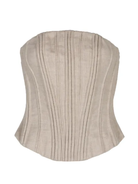 ANDRES OTALORA Te Miro pleated strapless top Neutrals SS26075