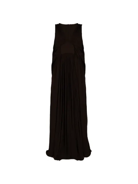 Heirlome Jolie pleated V-neck maxi dress Brown HLXI0493