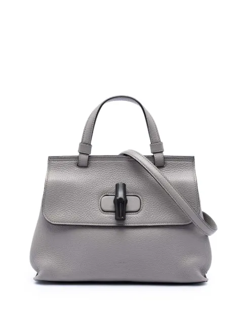 Gucci Pre-Owned 2016-2026 Small Leather Bamboo Daily satchel Grey XCFZVRIUR0BRYOUX