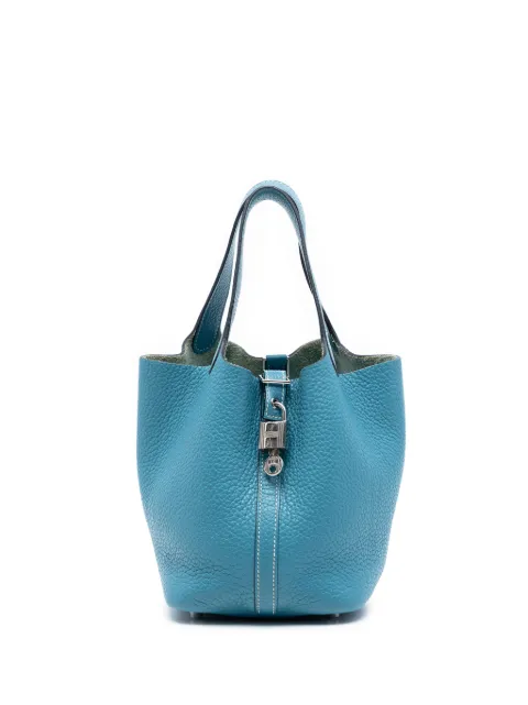 Hermès Pre-Owned 2014 Clemence Picotin Lock 18 handbag Blue 4DSB3LFESUYESQDO