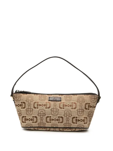 Gucci Pre-Owned 2000-2015 Printed Canvas Horsebit Boat shoulder bag Neutrals LWE21D0BJ0N7XA85