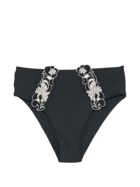 TWINSET floral-embroidered bikini bottoms Black 261LMMA90