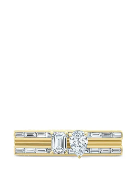Loraida Blade emerald- and pear-shaped diamond ring Gold BCR78429