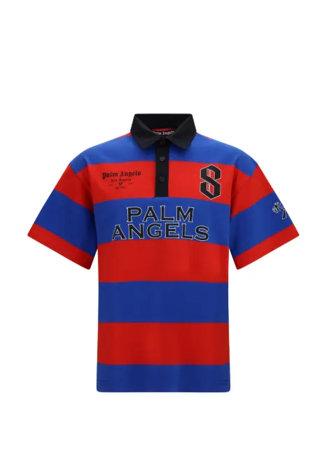 Palm Angels striped logo-print polo shirt Blue PMGB02CS26FAB002