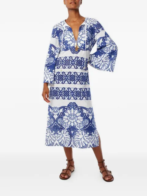 Borgo De Nor Clea embroidered midi dress White CLEA