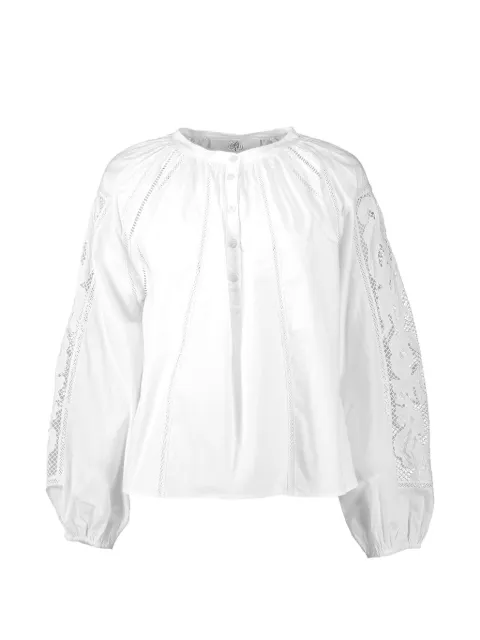 DMN Paris Liliane lace-insert blouse White S26TOF10BLANC