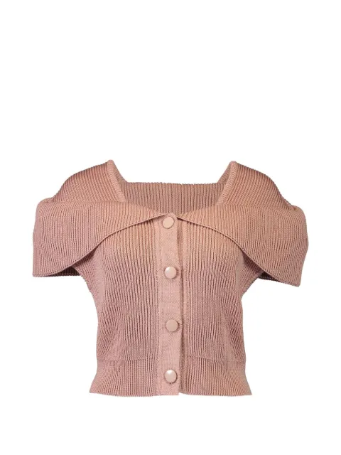 Chloé foldover-collar button-up top Pink CH26UMC1066