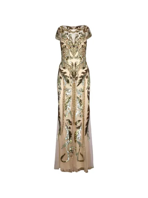 Temperley London Novella sequin-embellished maxi dress Neutrals 26UHEV54674GOLD