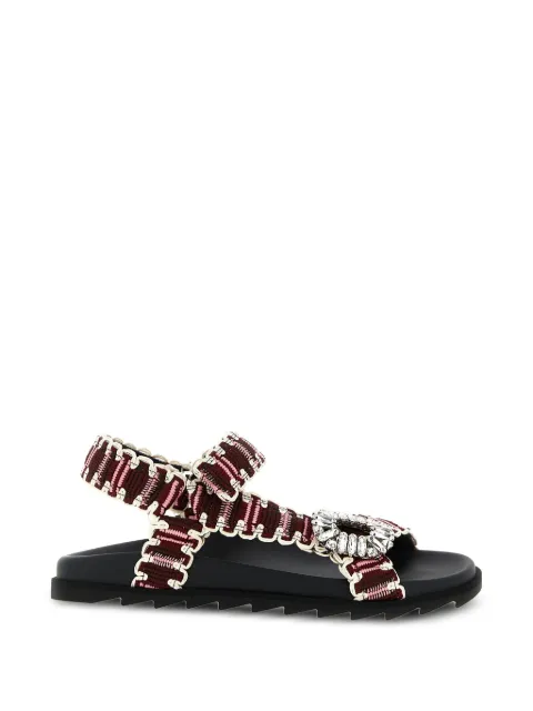 Roger Vivier Slidy Viv Trek crystal-buckle sandals Brown RVW45844700V7SR613