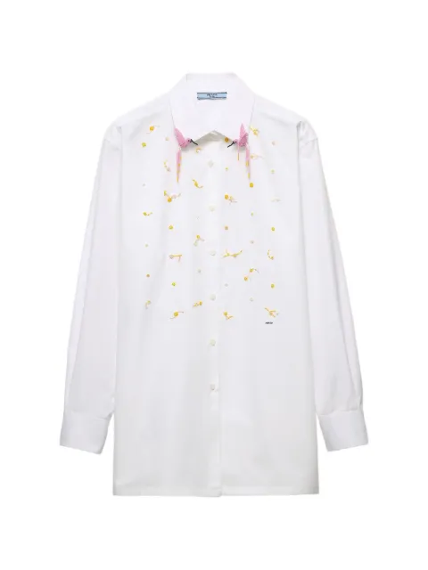Prada embroidered poplin shirt White P445JRSOOO1917