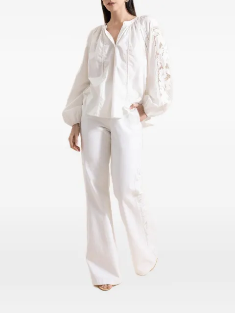 DMN Paris Vinnie lace-trim jeans White S26PAF10BLANC