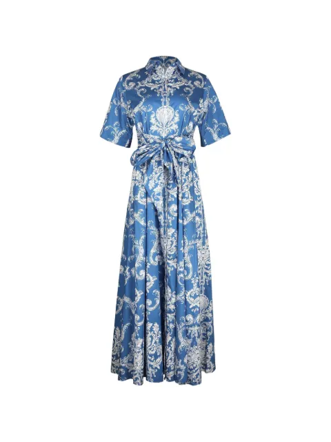 Borgo De Nor Posie Barocco-print maxi dress Blue POSIEBAROCCO