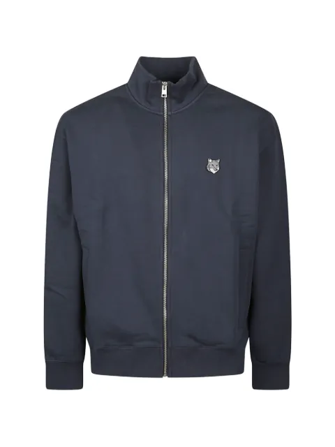 Maison Kitsuné Fox Head zip-up cotton sweatshirt Blue QM02151KM0341