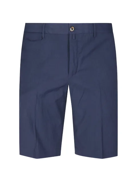 PT Torino button-fastening pleated cotton shorts Blue CBBSKCZ00CL1SD83