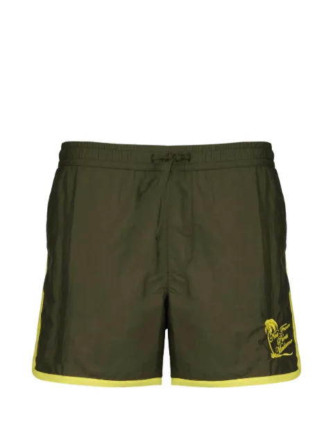 Drôle De Monsieur logo-print drawstring shorts Green KBS184PA028KK