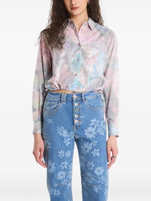 Desigual floral-print cropped shirt Grey 26SWCW253062