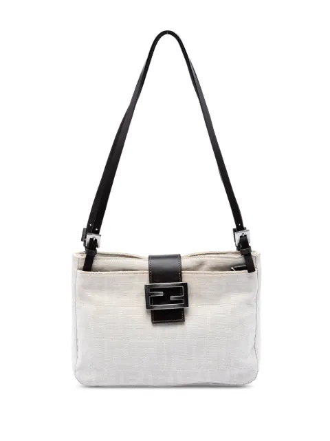 Fendi Pre-Owned 2000-2010 Zucca Canvas shoulder bag White 7VL8ULHQNIZISCLK