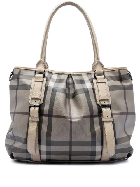 Burberry Pre-Owned 2000-2017 Smoke Check Coated Canvas Northfield satchel Grey 4UVNHULUOATCN6TV