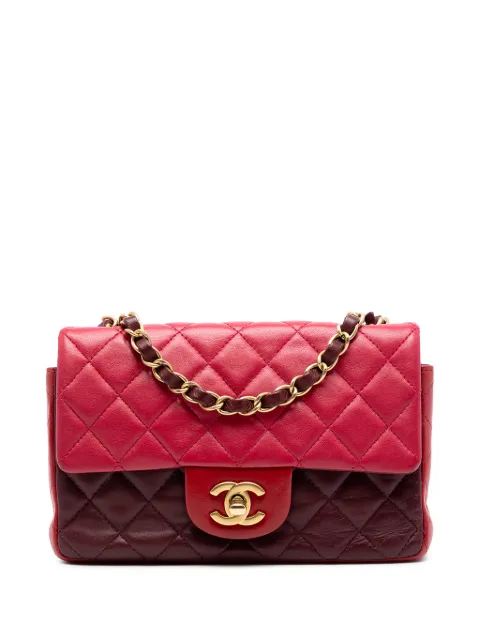 CHANEL Pre-Owned 2015-2016 Mini Rectangular Classic Tricolor Lambskin Single Flap crossbody bag Red 4U70PPSS7ZFQVTHW