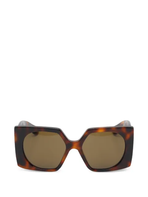 VALENTINO GARAVANI EYEWEAR V Logo geometric-frame sunglasses Brown VG0002S002