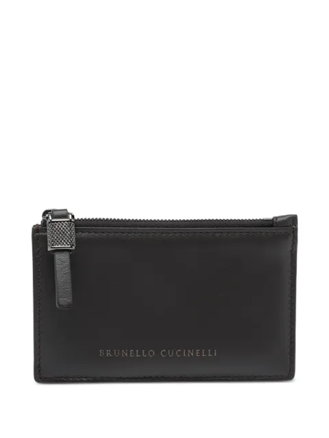 Brunello Cucinelli Monili-chain leather wallet Black MWTKM2714C8279