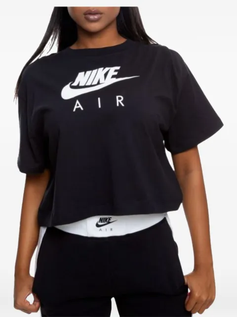 Nike logo-print cropped T-shirt Black BV4777