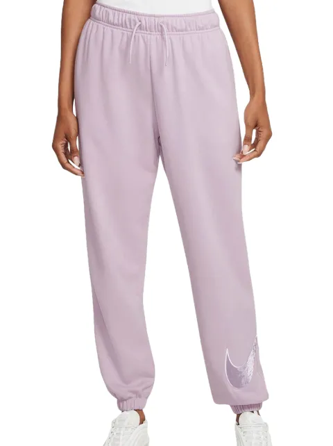 Nike logo-print fleece track pants Purple DJ7006