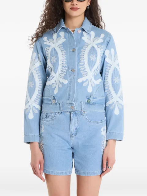 Desigual embroidered denim jacket Blue 26SWED045053
