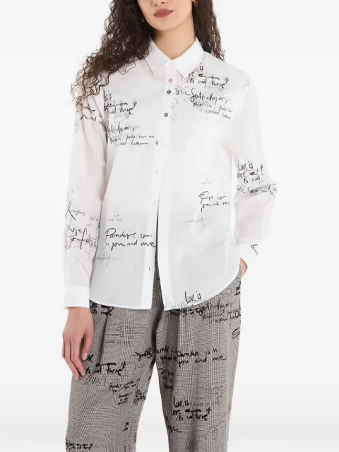 Desigual Paradise handwritten-print shirt White 26SWCW091000