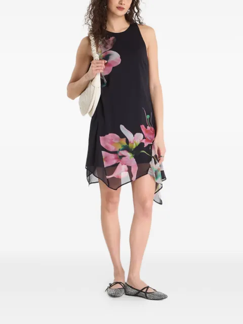 Desigual floral-print asymmetric mini dress Black 26SWVW462000